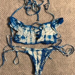 Frankie’s Blue and White Tie-Dye Bikini Set